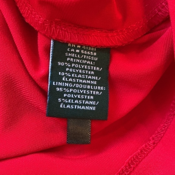 Lauren Ralph Lauren red 8P long sleeve dress - Picture 5 of 5